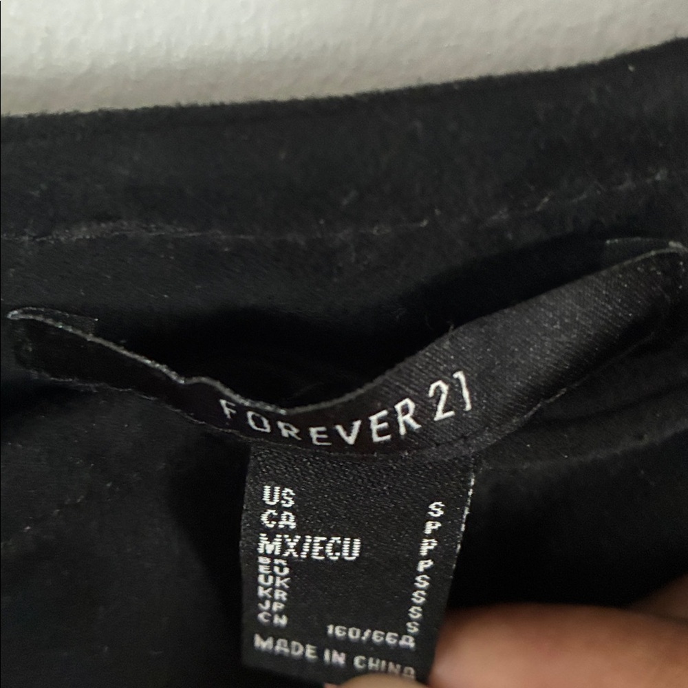 Forever 21 Black Faux Suede Split Hem Flare Pants Sz Small - Picture 3 of 9